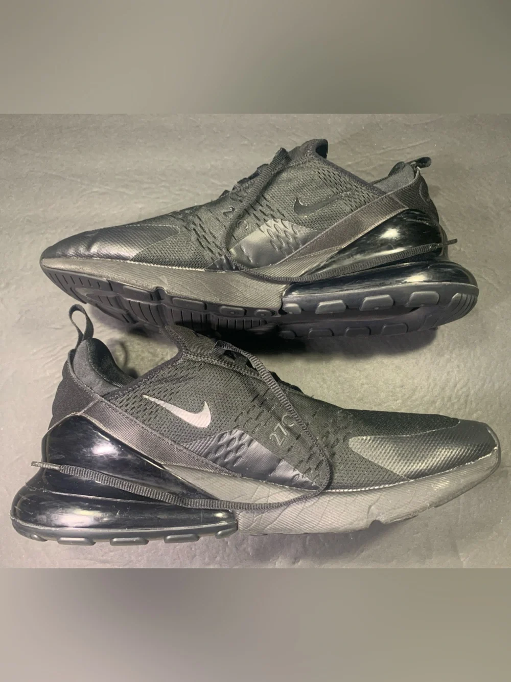 Nike Air Max 270 Men’s Black Running Walking Sneakers Shoe Size- 14